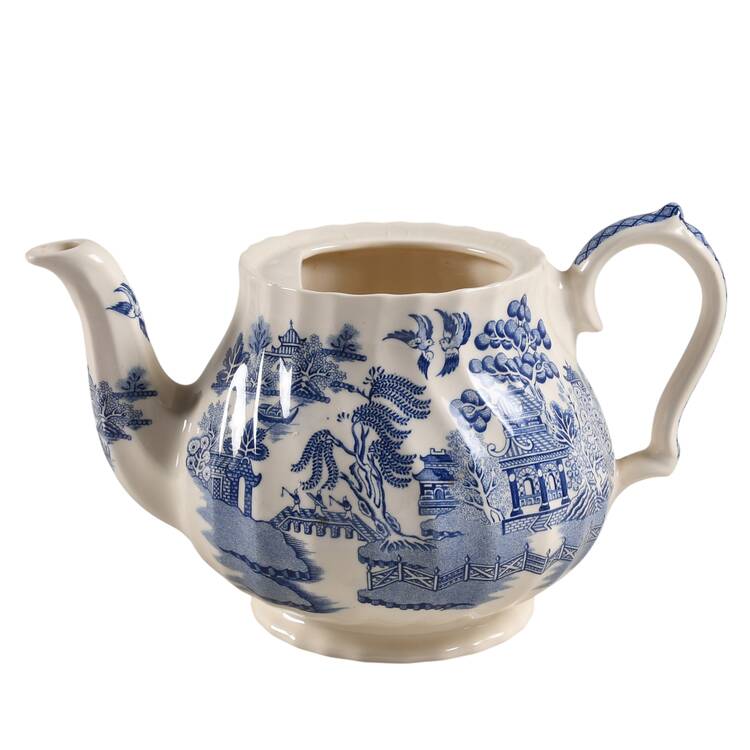 Blue Willow (No Trim, Cream) Teapot No Lid