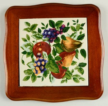 Sonoma (Tan Body, Rim Shape) Square Tea Tile with Wood Frame and Tile Insert