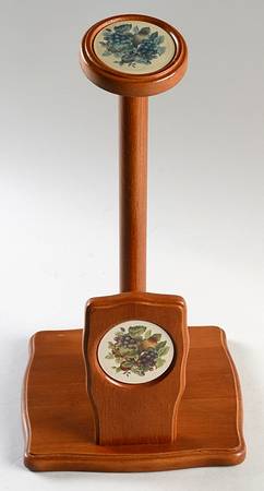 Sonoma (Tan Body, Rim Shape) Vertical Wood Paper Towel Holder