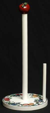 Sonoma (Tan Body, Rim Shape) Wood Paper Towel Holder