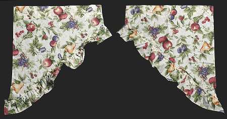 Sonoma (Tan Body, Rim Shape) Pair of Swag Curtain 27" X 33"