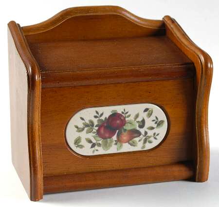 Sonoma (Tan Body, Rim Shape) Wood Recipe Box & Lid