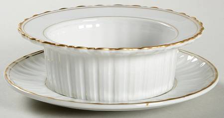White & Gold Ramekin & Saucer Set