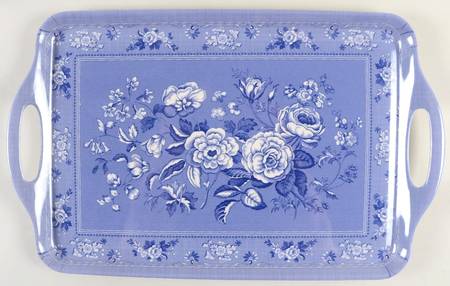 Georgian Collection 19" Rectangular Handled Serving Melamine Tray