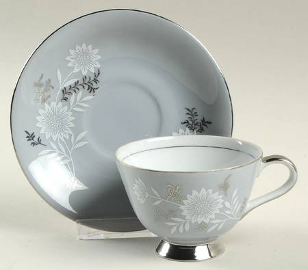 Starlite (Red Backstamp) Footed Demitasse Cup & Saucer Set