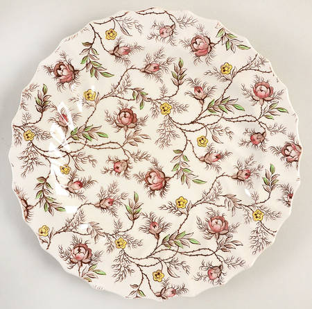 Rosebud Chintz (2-8388, Brown Vine) Salad Plate