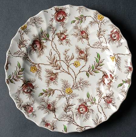 Rosebud Chintz (2-8388, Brown Vine) Bread & Butter Plate