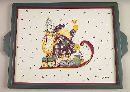 Sledding Characters Rectangular Wood Tray