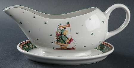 Sledding Characters Gravy Boat & Underplate/Relish
