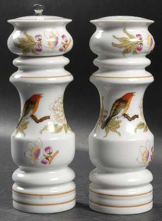 Chinese Garden (Mustard Trim) Salt Mill & Pepper Mill Set