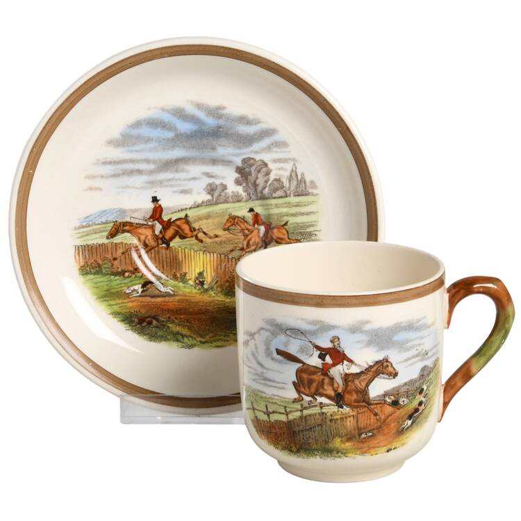 Herring Hunt Flat Cup & Saucer Set