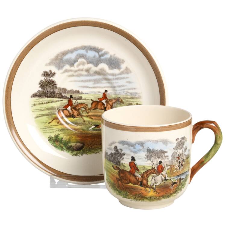 Herring Hunt Flat Cup & Saucer Set