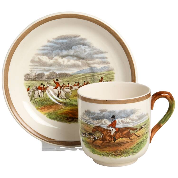 Herring Hunt Flat Cup & Saucer Set