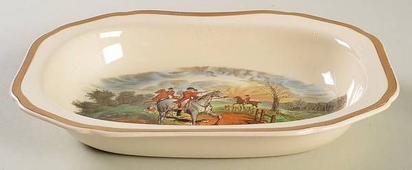 Herring Hunt 9" Oval Vegetable Bowl