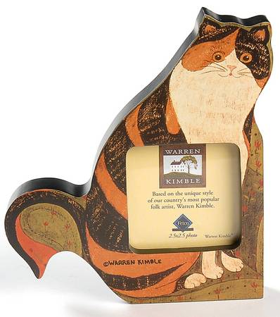 Cat Collection Wood Like Cat Frame-Holds 2.5" X 2.5"
