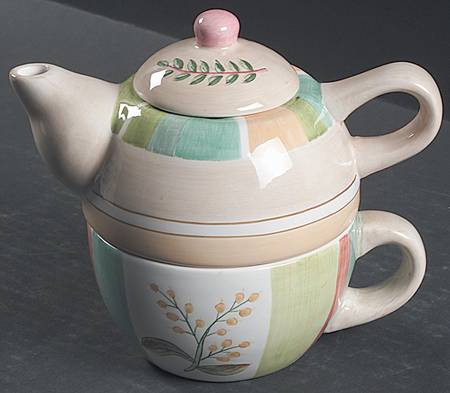 Garden Cafe Individual Teapot & Lid with Cup