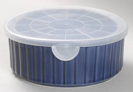 Nova Blue 6" Storage Bowl Ceramic with Plastic Lid