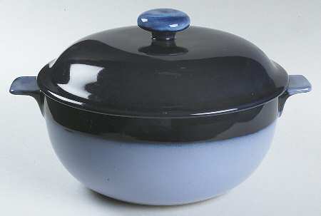 Nova Blue 3 Quart Round Covered Casserole by Sango