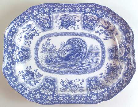 Festival Blue 16" Oval Serving Platter