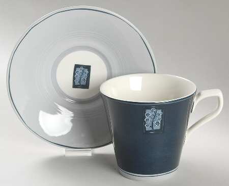 Indigo Flat Cup & Saucer Set