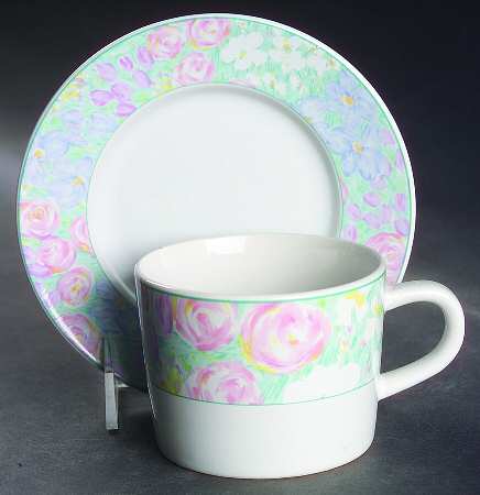 Impressions (Rim, Japan) Flat Cup & Saucer Set