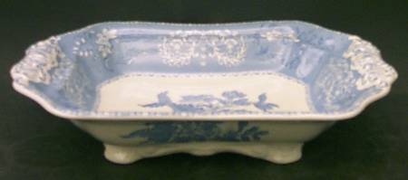 Blue Camilla (Scalloped, New Black Backstamp) Rectangular Vegetable Bowl No Lid