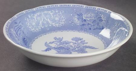 Blue Camilla (Scalloped, New Black Backstamp) Coupe Cereal Bowl