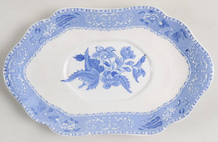 Blue Camilla (Scalloped, New Black Backstamp) Underplate for Gravy Boat