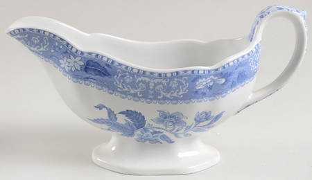 Blue Camilla (Scalloped, New Black Backstamp) Gravy Boat