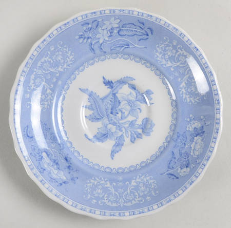 Blue Camilla (Scalloped, New Black Backstamp) Saucer for Flat Cup
