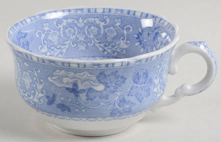 Blue Camilla (Scalloped, New Black Backstamp) Flat Cup