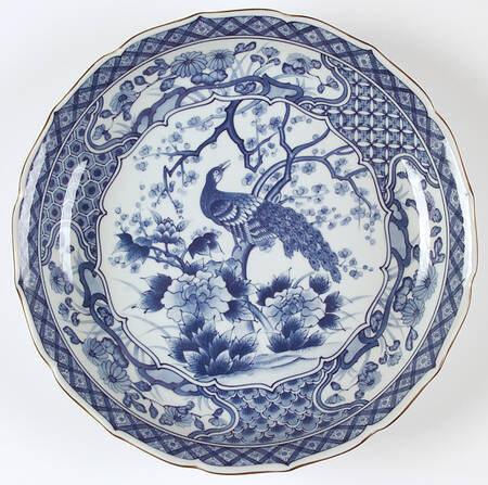 Blue Peacock Collection 12" Chop Plate (Round Platter)