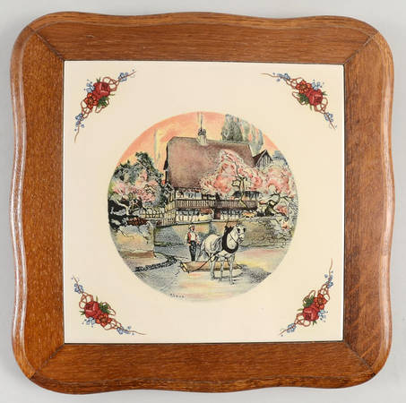 Obernai Wood Cheese Board with Ceramic Tile