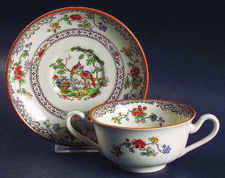S2629 Footed Cream Soup Bowl & Saucer Set