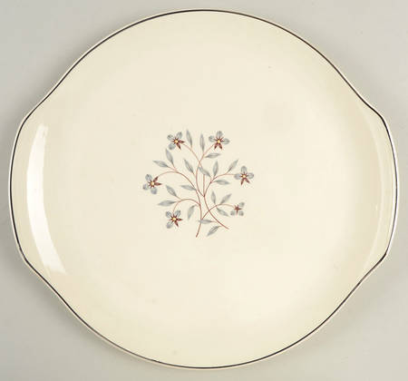 Whimsey (Off White Background) Handled Cake Plate