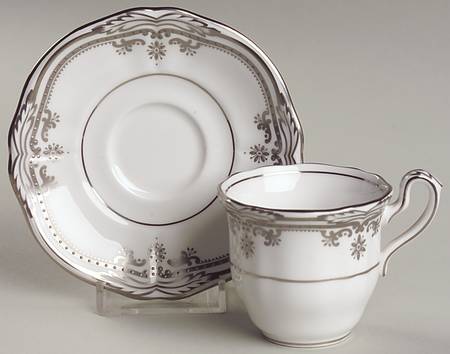 Stafford Platinum Flat Demitasse Cup & Saucer Set