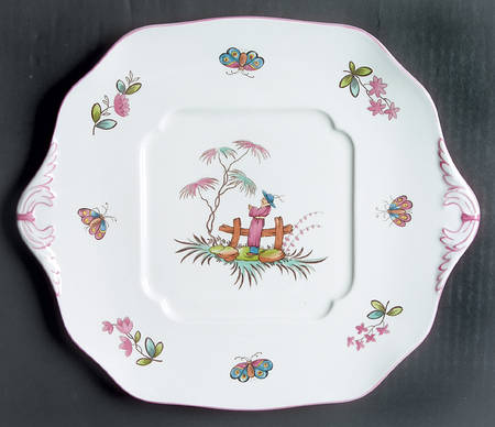 Pearl River Square Handled Cake Plate