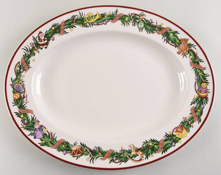 Christmas Memories 15" Oval Serving Platter