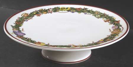 Christmas Memories 10" Diameter Pedestal Cake Stand