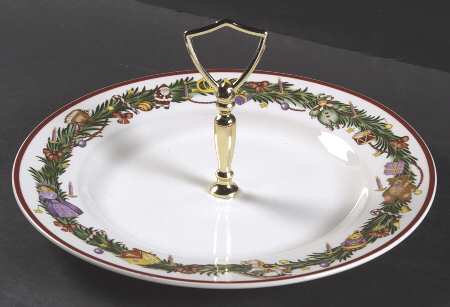 Christmas Memories Round Serving Plate with Handle (DP)