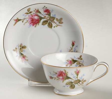 Moss Rose Footed Cup & Saucer Set