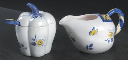 Imperial Garden Accessories Figural Creamer & Sugar W/Spoon Set