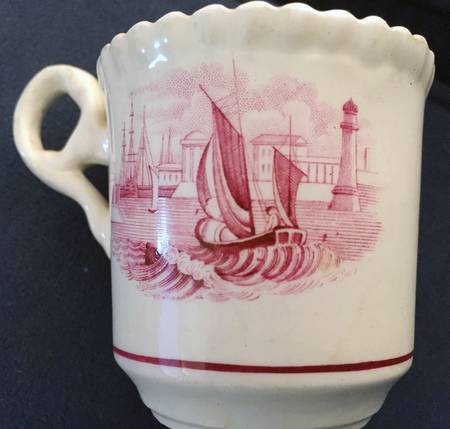 Albion Ships (Pink) Flat Demitasse Cup
