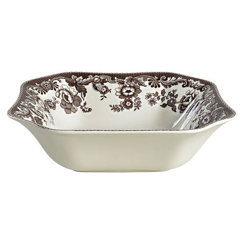 Delamere Brown 9" Square Salad Serving Bowl