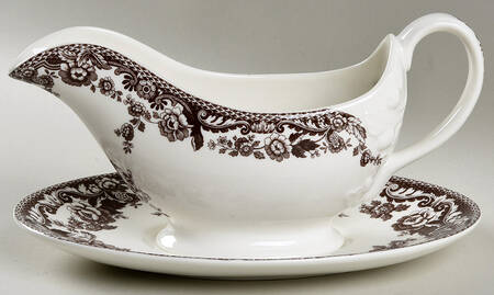 Delamere Brown Gravy Boat & Underplate