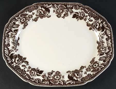 Delamere Brown 14" Oval Serving Platter