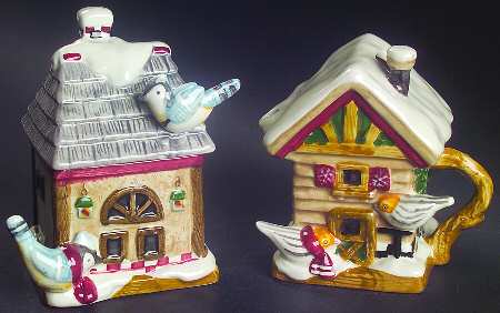 Winter Birds Figural Creamer & Sugar Set