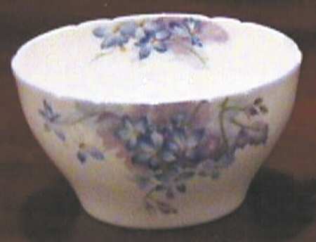 Blue Spray Open Sugar Bowl