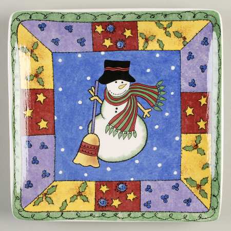 Sweet Shoppe Christmas Square Salad Plate