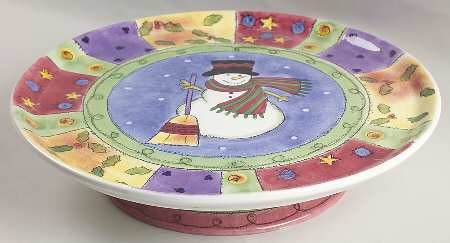 Sweet Shoppe Christmas 12" Diameter Pedestal Cake Stand
